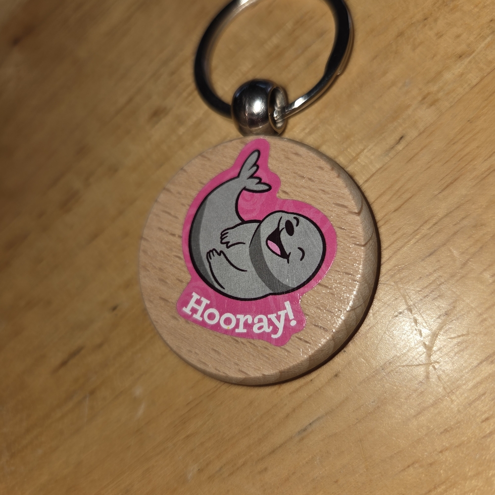 Seal Keychain with Pink Accents Set Of 4 Key Chains
